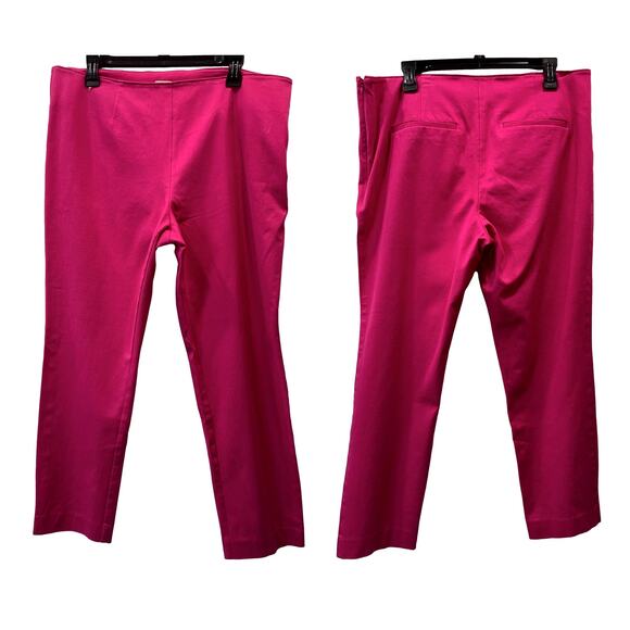 A New Day Hot Pink Peg Leg Ankle Pants Slim Fit Stretch Cigarette Pant | 16 - Picture 3 of 9